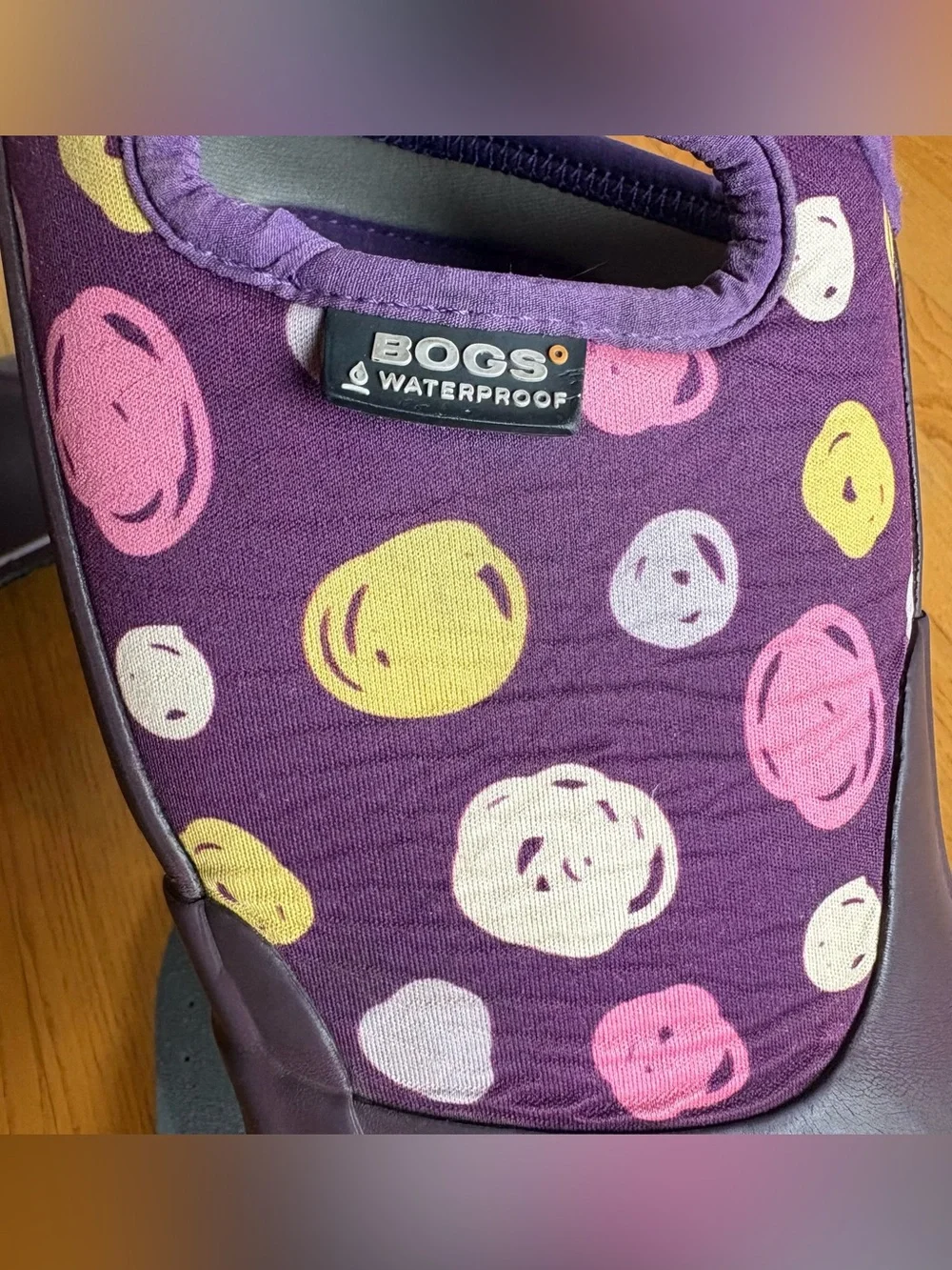 Bogs Kids' Classic Snow Boots Sketched Dots Purple Winter Youth Girls Size 1
